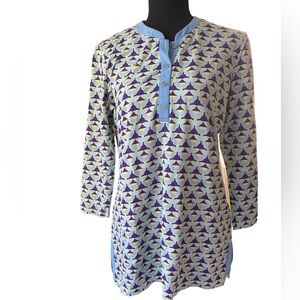 J.McLaughlin Catalina Cloth  Blouse Tunic Blue M